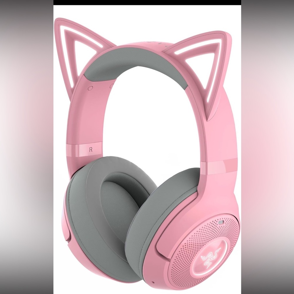 Razer Pink and Gray Over-Ear Headphones with Sleek Design